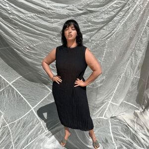 BAACAL Jaya Pleated Dress- Black SIZE 1 (10/12) $218